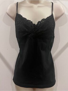 Banana Republic Y2K Black Lace-Trim Camisole Layering Tank